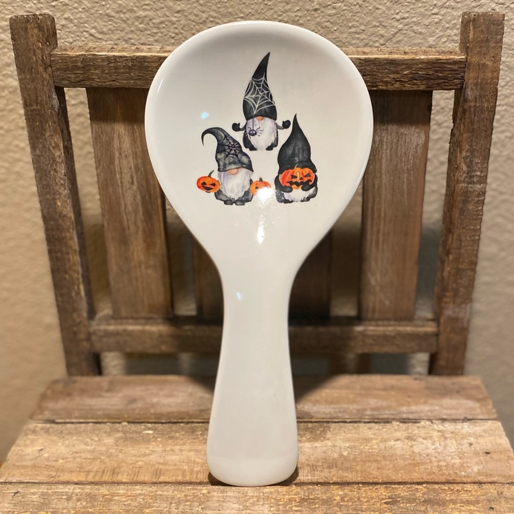 Halloween Gnome Spoon,  Witch Gnomes Melamine Spoon Rest, Halloween Witch Gnomes